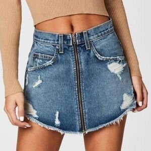Carmar Beatrice Front Zipper Denim Mini Skirt